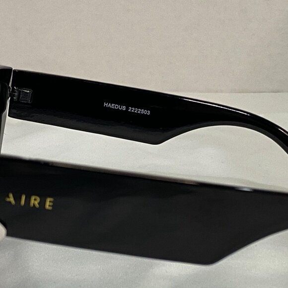 Aire Haedus Oversized Square Cat-Eye Sunglasses Black Smoke Mono NWOT main image 6